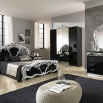 Classic Design Black Cool Classic Design Bedroom Applying Black Bedroom Furniture With King Bed And Twin Nightstands Furnished With Mirror On Vanity And Completed With Soft Table On Rug Bedroom Black Bedroom Furniture For The Elegant Sense
