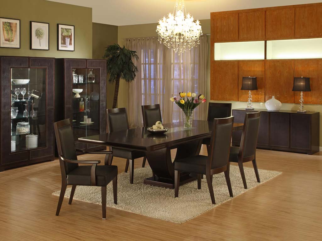 Crystalist Dining In Cool Crystal Dining Room Chandeliers In Minimalist Dining Room Completed With Dark Brown Color Furniture Of Elongated Table And Chairs Also Furnished With Soft Rug Dining Room The Beauty Dining Room Chandeliers
