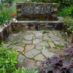 Garden Design Pebble Cool Garden Design Ideas Applying Pebble Mosaic For The Pond With Fountains Furnished With Various Flowers And Kinds Of Plants In Purple And Green Color Garden Garden Design Ideas As The Additional Decoration For Enhancing House