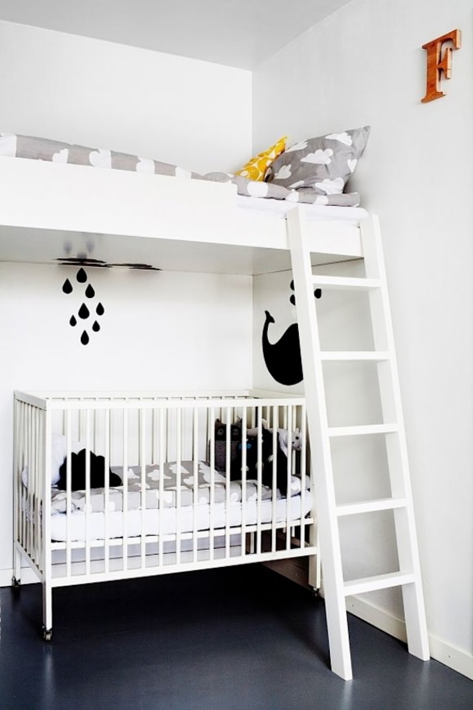 Scandinavian Kids For Cool Scandinavian Kids Room Furniture For Boys Design Ideas With Creative White Bunk Bed Ideas With Simple White Cradles Design And White Wall Paint Colors For Small Bedroom Idea Also Wall Sticker Furniture Composing The Special Type Of Kids Room Furniture