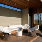 Sofa Paired Armchair Cool Sofa Paired With Rattan Armchair Plus Coffee Table Designed With Wooden Ceiling In Outdoor Living Space  Outdoor  Wicked Ideas For Content Leisure Time In Outdoor Living Rooms 