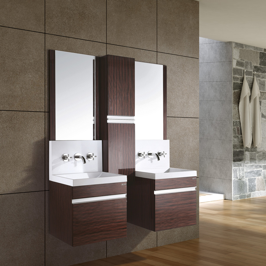 Wall Mounted Narrow Cool Wall Mounted Faucet Plus Narrow Mirror Idea Feat Minimalist Floating Vanity And Sink Design Bathroom  Bathroom Vanities And Sinks To Enhance Your Bathroom Style 