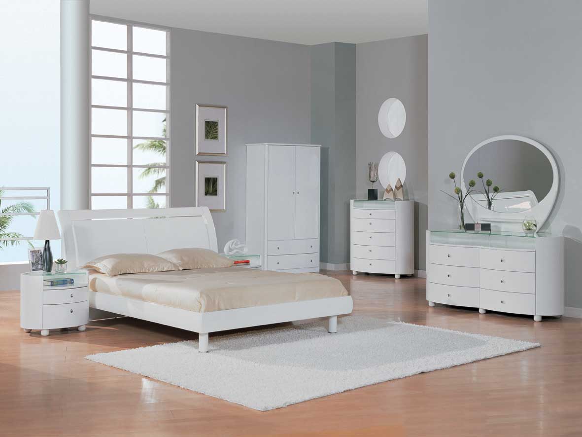 White Bedroom Modern Cool White Bedroom Furniture Of Modern Bedroom With Queen Bed And Nightstand Completed With Closet And Cupboards Also Furnished With Vanity Table Applying Oval Mirror Bedroom 15 Simple White Bedroom Furniture For Your Romantic Modern House