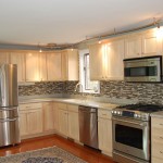 Kitchen Design Beige Corner Kitchen Design Interior With Beige Cabinet Refacing Cost Made From Wooden Material Combined With Mosaic Tile Kitchen Backsplash Kitchen Cabinet Refacing Cost For New Fresh Home Kitchen