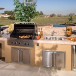 Counter Height Also Cozy Counter Height Stools Design Also Stainless Steel Access Door Storage And Under Mount Sinks On Cool Outdoor Kitchen Idea Kitchen Outdoor Kitchen Design For A Wonderful Patio