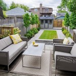 Grey Loveseats Patterned Cozy Grey Loveseats Plus Floral Patterned Pillows With Rectangular Table At Small Backyard Ideas Backyard Small Backyard Ideas For You Who Love Simplicity