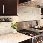 Flower Decor Countertop Cute Flower Decor On Amusing Countertop Pattern And Gas Stove Under Silver Hood Between Dark Brown Top Cabinets Closed Kitchen Backsplash Ideas Kitchen Nice-Looking Kitchen Backsplash Ideas With Metal And Wood