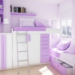 Purple And In Cute Purple And White Details In Tiny Bedroom Ideas With Floating Bookshelves On Purple Wall Bedroom Tiny Bedroom Ideas And Tips To Make The Space Looks Fancier