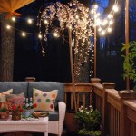 White Wicker And Cute White Wicker Furniture Set And Red Outdoor Rug Idea Plus Unique Hanging Patio Lighting  Decoration  Glowing In Glimmery With Patio Lighting Ideas 