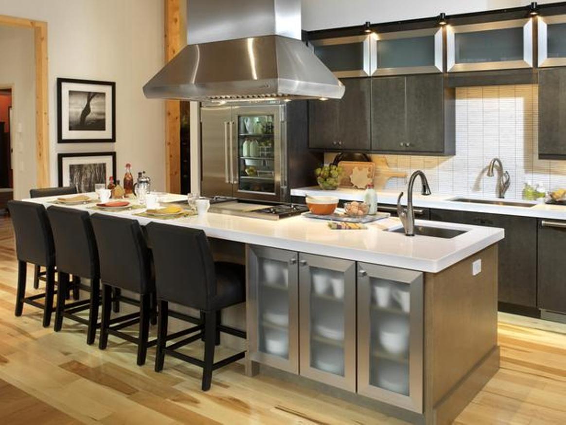 Barstools Color Floor Dark Bar Stools Color On Wooden Floor Closed Nice Kitchen Islands With Sink Under Silver Hoods Inside Impressive Kitchen With Calm Cabinets Color Kitchen The Possibilities Of Storage Under Kitchen Islands With Sink