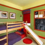 Boy Bedroom Greean Dazzling Boy Bedroom Ideas Applying Greean And Yellow Paint Color Furnished With Twin Bunk Bed On Wooden Platform Combined With Slide And Completed With Wall Decor Bedroom Boy Bedroom Ideas Which Comes With Interesting Design