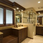 Master Bathroom Walk Dazzling Master Bathroom Designs With Walk In Shower Bath Completed With Dark Brown Vanity Sink And Furnished With Towel Rack Bathroom 15 Master Bathroom Design With Sophisticated Decor Accents