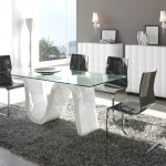 Modern Dining With Dazzling Modern Dining Room Sets With Glass Table Coupled With Sleek Chairs On Grey Soft Rug Completed With White Cupboards And Furnished With Wall Sconce Dining Room The Best Modern Dining Room Sets