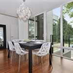 Room With Chairs Dining Room With Cool White Chairs Design Plus Laminate Floor Idea And Black Table Feat Unusual Chandelier Dining Room  Appealing White Chairs To Complement And Beautify Dining Rooms 