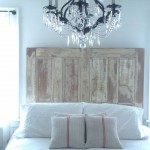On The Bedroom Easy On The Eye Master Bedroom Ideas For Couples With Elegant White Wall Paint Color Designs And Diy Rustic Wooden Headboard Idea Also Sweet Black Chandeliers Design Ideas Bedroom Master Bedroom Ideas: Considering The Aspects