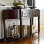 Long Console Ample Elegant Long Console Table With Ample Shelf And Double Drawers Feat Cool Glass Planter Decoration  Long And Fascinating Console Table 