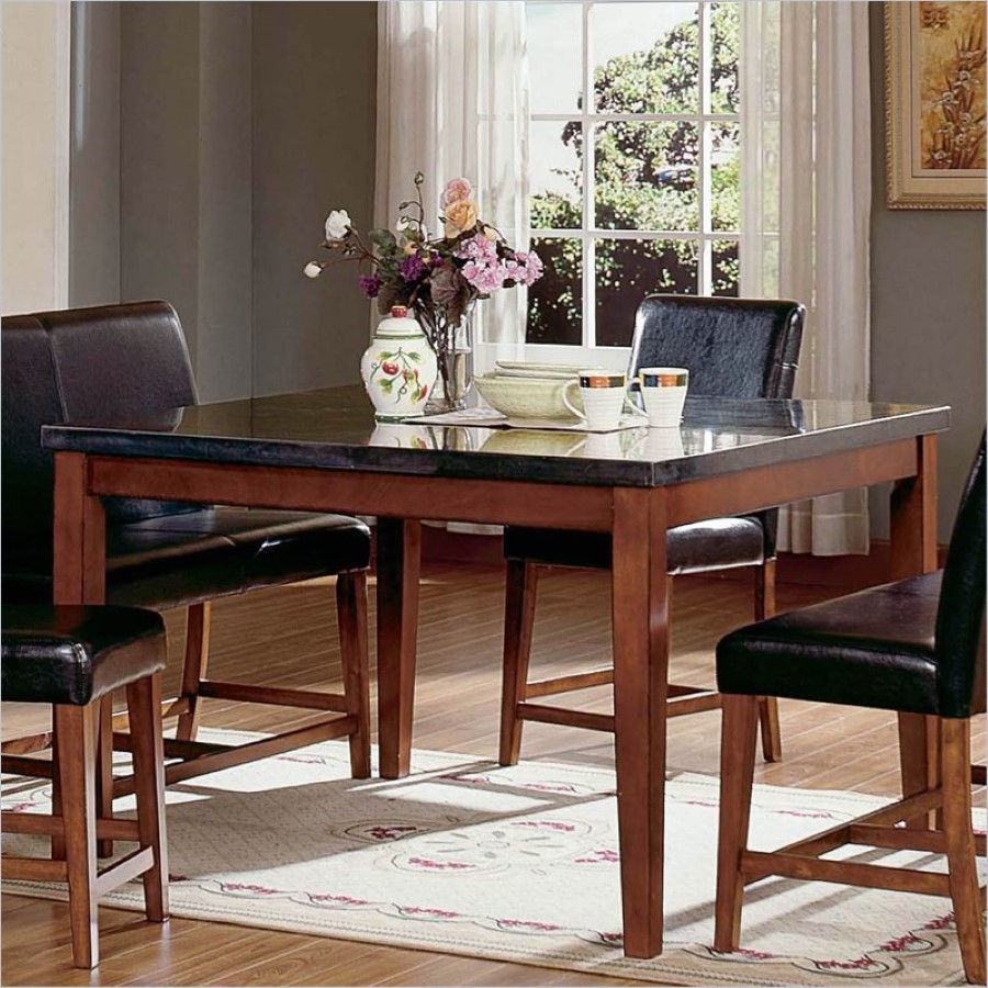 Square Granite Design Elegant Square Granite Dining Table Design Plus Chic Rectangular Rug Idea And Black Leather Chairs Dining Room  Granite Dining Table Brings Cool Styles 