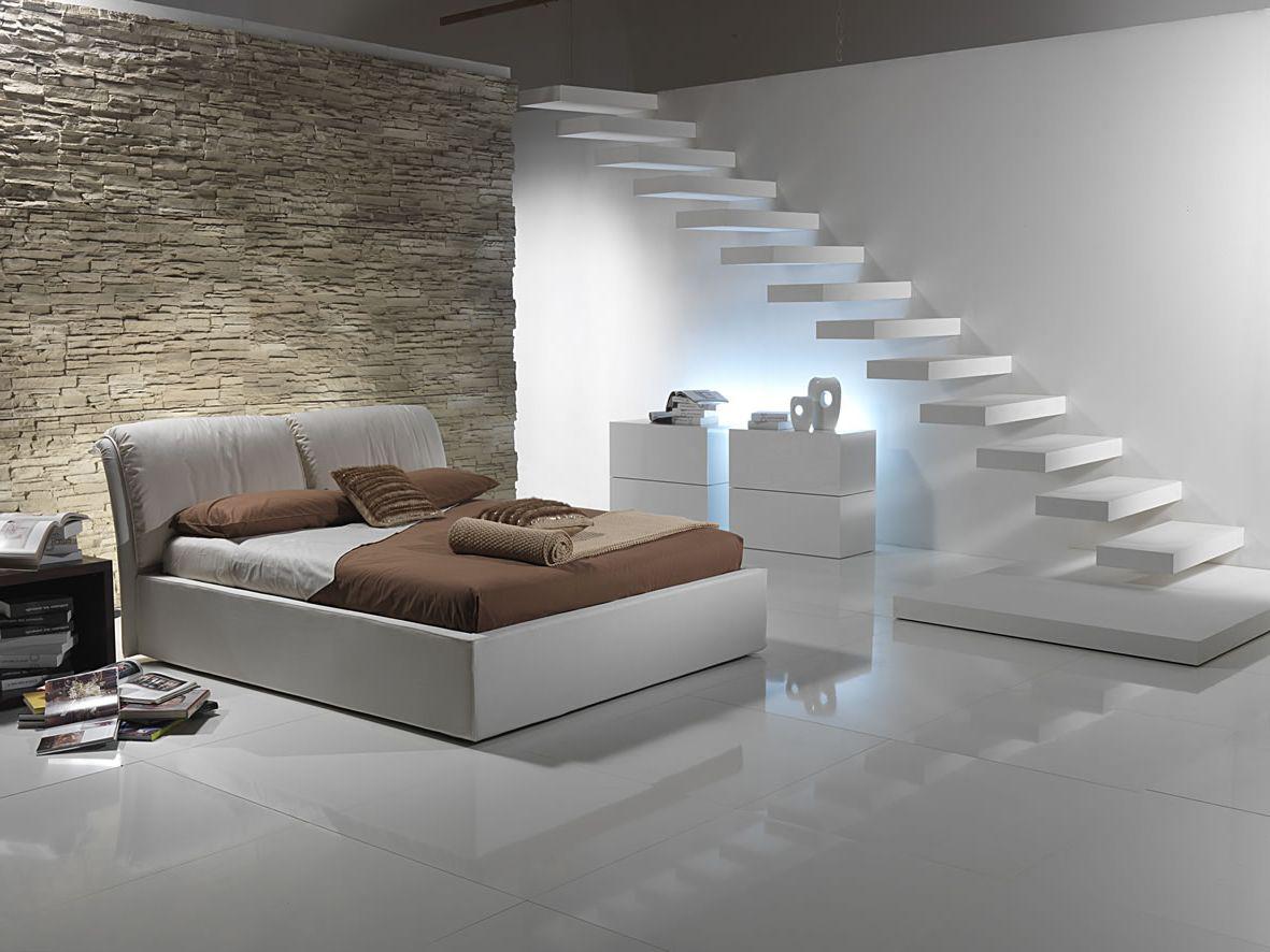 Bedroom Ideas Decoration Enchanting Basement Bedroom Ideas With Modern Decoration Using Porcelain Flooring And Minimalist White Staircase Combined With White Furniture Basement Basement Bedroom Ideas For Minimalist Home