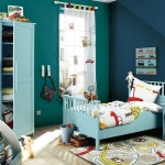 Contemporary Kids Blue Enchanting Contemporary Kids Bedroom With Blue Wall Color Furnished With Single Bed And Nightstand Completed With Thick Kids Room Rugs And Cupboard Kids Room Kids Room Rugs: Between Classic And Modern Style