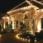 Exterior Light On Enchanting Exterior Light Fixtures Wrapped On Roof Line And Walkway Idea Feat Beautiful Window Mounted Wreaths Outdoor Magnificent Lighting Fixture For A Wonderful Outdoor Design