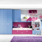 Modern Interior Bedroom Enchanting Modern Interior Of Cute Bedroom Ideas With Bunk Beds Combined With Cupboard And Desk Furnished With Purple Soft Rug And Completed With Flooring Stand Lamp Bedroom Cute Bedroom Ideas For Enhancing House Interior