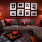Red Living Ideas Enchanting Red Living Room Color Ideas With Wall Frame Decorations Completed With Gray Sectional Sofa And Soft Tufted Table Plus Furnished With Table Lamp On Nightstand Living Room Find The Best Living Room Color Ideas