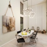 White Room Of Enchanting White Room Color Ideas Of Dining Room Completed With White Pedestal Table And Black Chairs In Iron Case And Furnished With Dining Room Lighting Dining Room Choosing Well Matched Modern Dining Room Lighting And Elegant Outlook