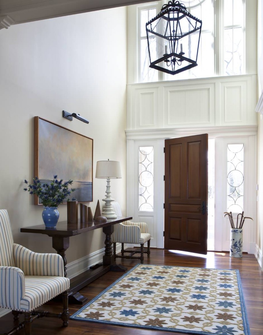 Way Decorated Interior Entry Way Decorated With Traditional Interior And Surprising Furniture Completed With Contemporary Area Rugs Design Ideas Interior Design Contemporary Area Rugs With A Patterned Wooly Material To Create A Warm Nuance
