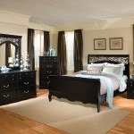 Bedroom Applying Furniture Excellent Bedroom Applying Black Bedroom Furniture With Medium Bed Coupled With Nightstand Furnished With Drawers And Completed With Mirror On Vanity Bedroom Black Bedroom Furniture For The Elegant Sense