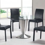 Contemporary Dining In Excellent Contemporary Dining Room Sets In White Modern Dining Room Furnished With Glass Round Table In Pedestal Design Matched With Black Chairs Dining Room The Design Contemporary Dining Room Sets