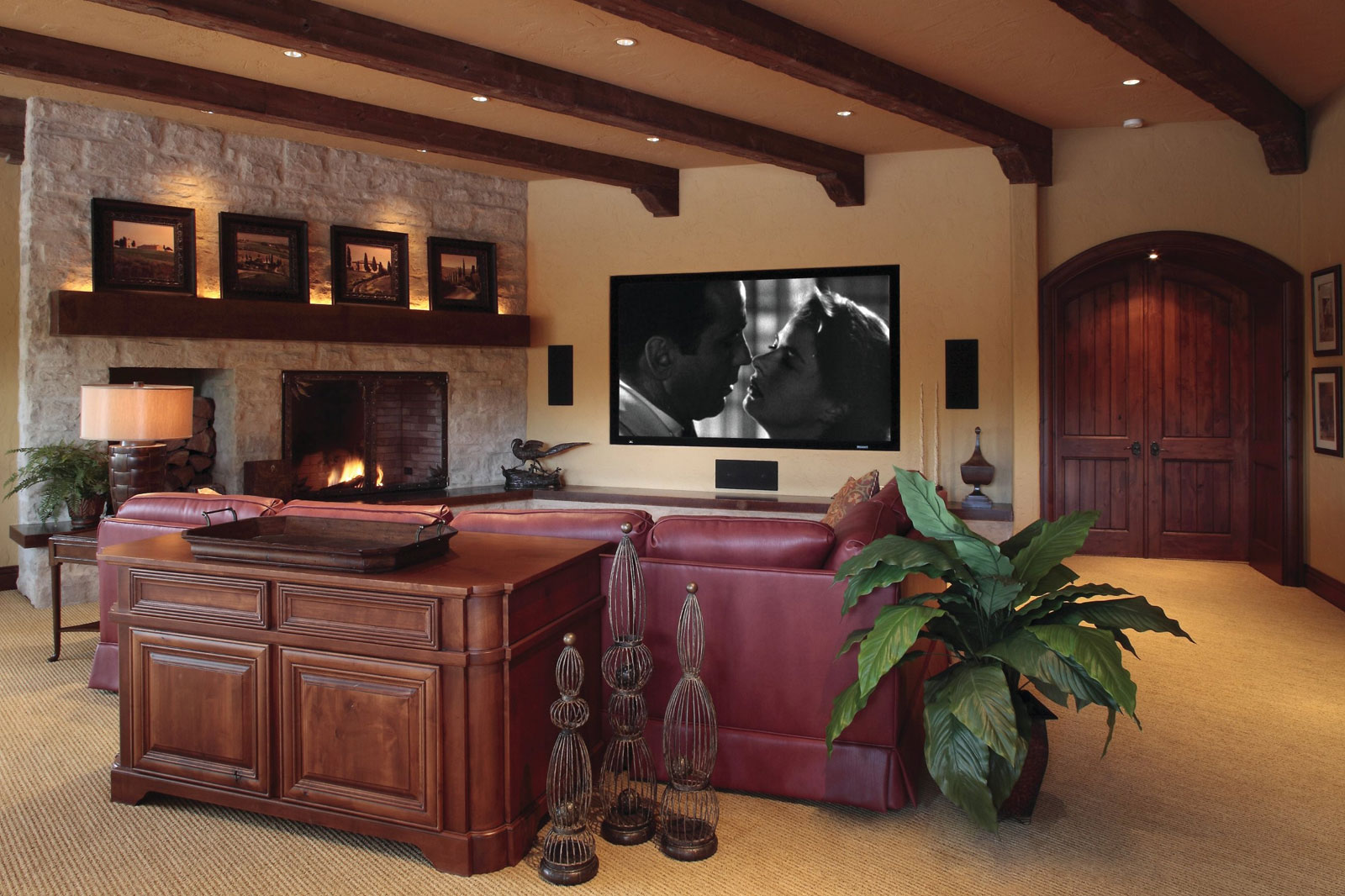 Media Room Couches Excellent Media Room Design With Couches Coffee Table A Fireplace And Flat Screen TV For Media Room Ideas Decoration Decorative Media Room Ideas In Contemporary Design
