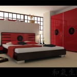 Red Asian Bed Excellent Red Asian Style With Bed Graphic Prints And Sleek Dresser Also White Bed Sheets Bedroom 10 Beautiful Red Accent For Stunning Bedroom Designs