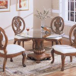 Traditional Dining Formal Excellent Traditional Dining Room Applying Formal Dining Room Sets With Glass Round Table Completed By Vase Flower Decoration And Beverage Also Furnished With White Chairs Dining Room Formal Dining Room Sets For Contemporary Interiors