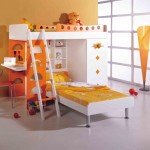 White And Of Excellent White And Orange Color Of Cool Kids Rooms With Bunk Beds Combined With Desk And Red Chair Also Furnished With Kid Toys Decorations Kids Room Desire Behind The Creation Of Cool Kids Rooms