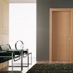 Wooden Modern In Excellent Wooden Modern Interior Doors In Living Room Matched With Grey Accent Wall Color Completed With Black Chairs Also Furnished With Density Rug Interior Design Modern Interior Doors: Between The Wooden And The Glass One