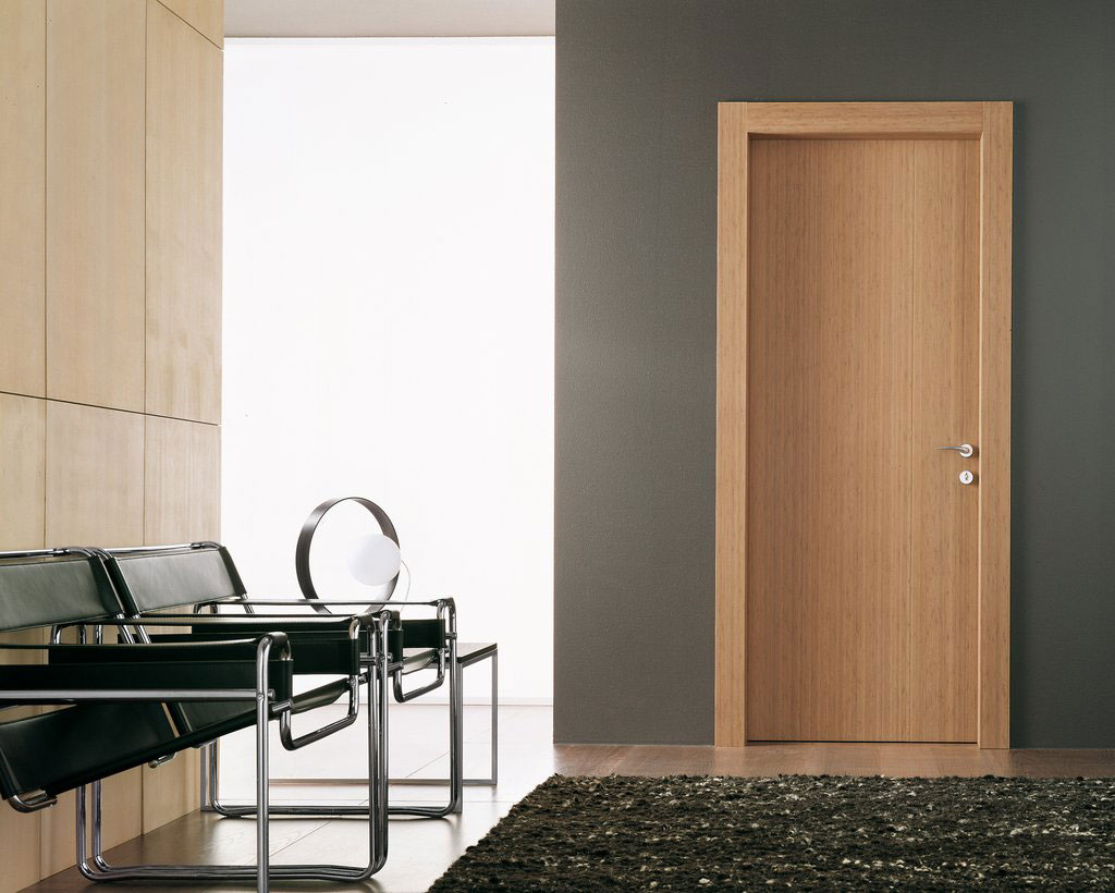 Wooden Modern In Excellent Wooden Modern Interior Doors In Living Room Matched With Grey Accent Wall Color Completed With Black Chairs Also Furnished With Density Rug Interior Design Modern Interior Doors: Between The Wooden And The Glass One