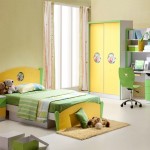 Green Kids Ideas Exciting Green Kids Room Paint Ideas With Green And Yellow Bedroom Furniture Including Single Bed And Nightstand Completed With Cupboard And Desk Colorful And Pattern Kids Room Paint Ideas