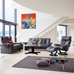 Modern Living With Exciting Modern Living Room Chair With Ottoman Completed With Glass Pedestal Table And Sofa Furnished With Loveseat In Grey Color And Completed With Rug Living Room Perfect Living Room Chair Design