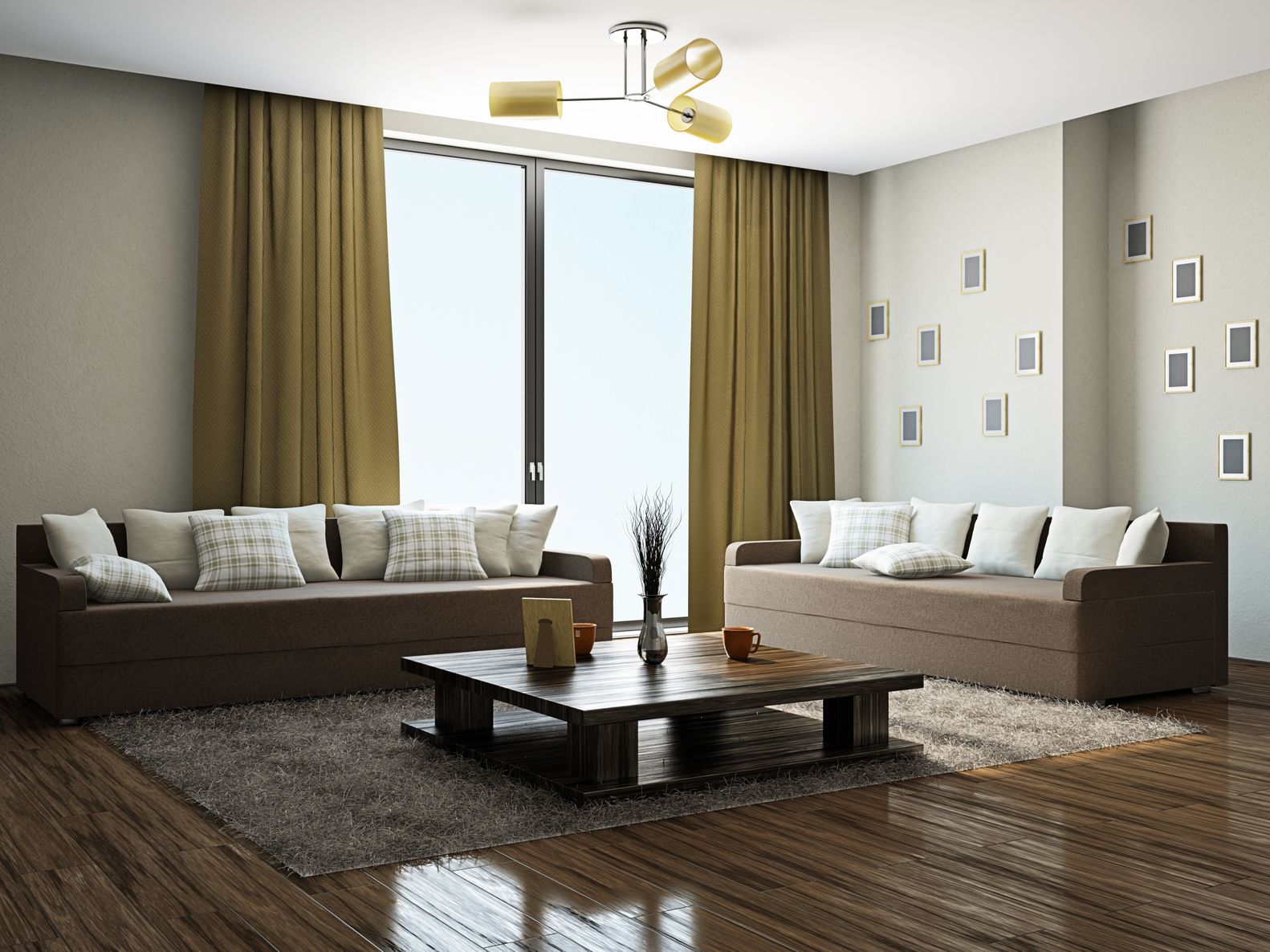 Modern Living Double Exciting Modern Living Room With Double Sofas And Living Room Curtains Completed With Soft Rug And Furnished By Wooden Square Table Living Room Awesome Living Room Curtains Designs