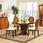 Sleek Pedestal Wooden Exciting Sleek Pedestal Table In Wooden Materials Completed With Chairs On Rug Of Contemporary Dining Room Sets And Furnished With Cupboards Dining Room The Design Contemporary Dining Room Sets