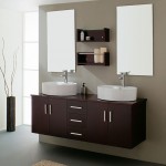 Vanity Drawers Brown Exciting Vanity Drawers Applying Dark Brown Color Ideas Coupled By Double White Sink And Furnished With Simple Bathroom Wall Cabinets Between Mirrors Bathroom The Best Choice For Bathroom: Bathroom Wall Cabinets