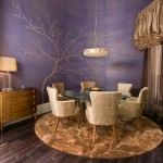 Tree Wall Round Exquisite Tree Wall Mural And Round Area Rug Design Feat Unique Drum Shade Chandelier Plus Upholstered Dining Chairs Idea Furniture  Extraordinarily Room Use Drum Shade Chandelier 