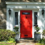 Home Design Red Exterior Home Design Decorated With Red Front Door Ideas Made From Wooden Material Using Traditional Style For Inspiration Exterior Red Front Door As Surprising Door Design For Modern Home