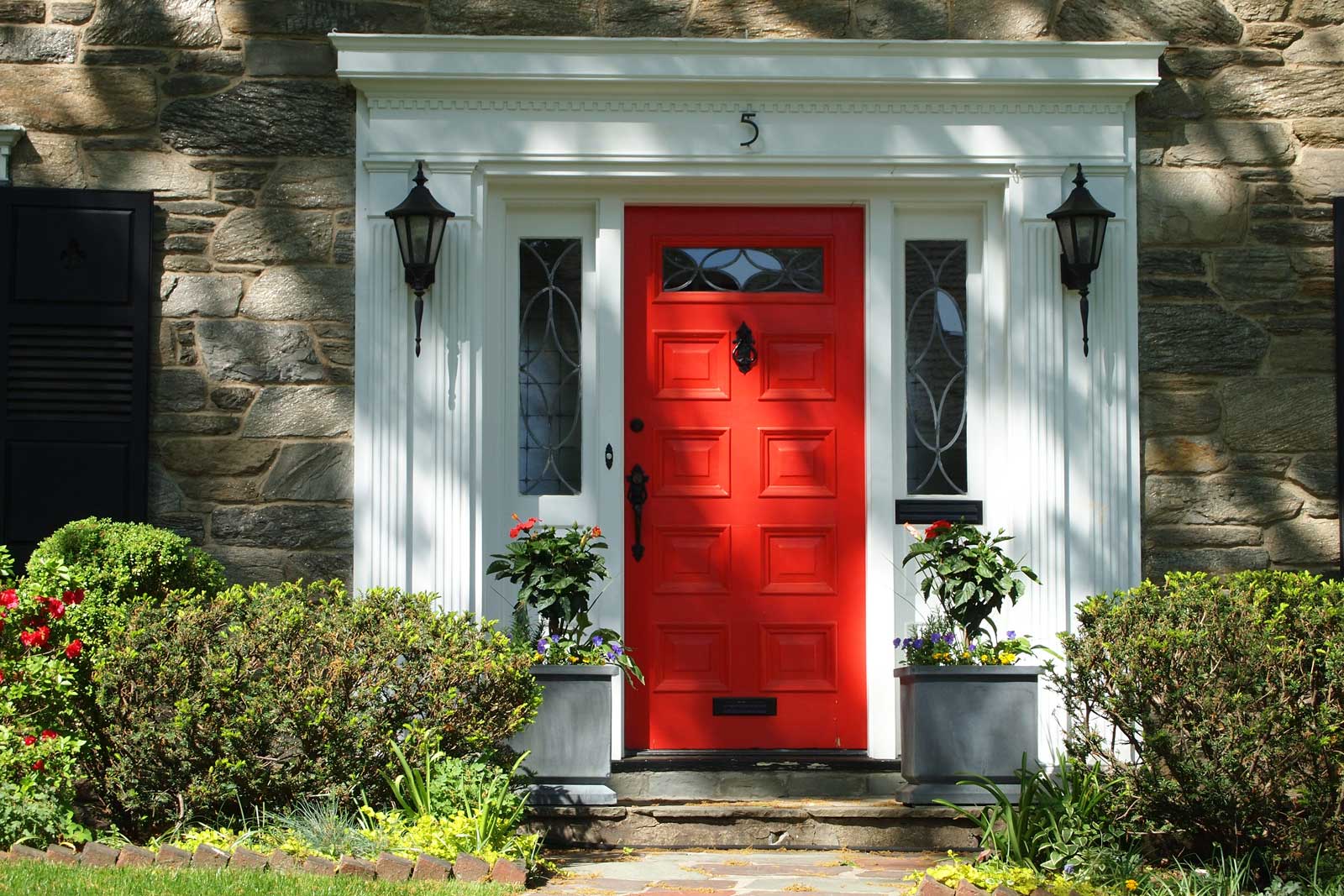 Home Design Red Exterior Home Design Decorated With Red Front Door Ideas Made From Wooden Material Using Traditional Style For Inspiration Exterior Red Front Door As Surprising Door Design For Modern Home