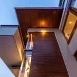 Wood Wall Twin Exterior Wood Wall Cladding Ceiling Twin Courtyard Modern House Design With Yellow Lighting Ideas Architecture Spacious Modern Home With Large Windows On The Walls