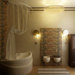 Mediterranean Bathroom Small Extraordinary Mediterranean Bathroom Ideas Of Small Bathroom Remodel With Corner Bathroom Furnished By Sliding Curtains And Completed With Wall Scone And Rug Comfortable Small Bathroom Ideas For Washing In Charming Style