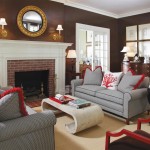 Brown Living Ideas Fabulous Brown Living Room Color Ideas With Fireplace Completed With Circle Mirror And Wall Sconces Plus Furnished With White Marble Table And Grey Sofas Living Room Find The Best Living Room Color Ideas