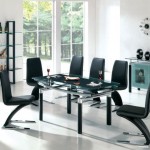 Glass Sideboard Table Fabulous Glass Sideboard And Rectangular Table Design Feat Modern Black Leather Dining Room Chairs Set Dining Room  Recreating Overwhelming Vibe In Favorite Family Spot Via Modern Dining Room Sets 