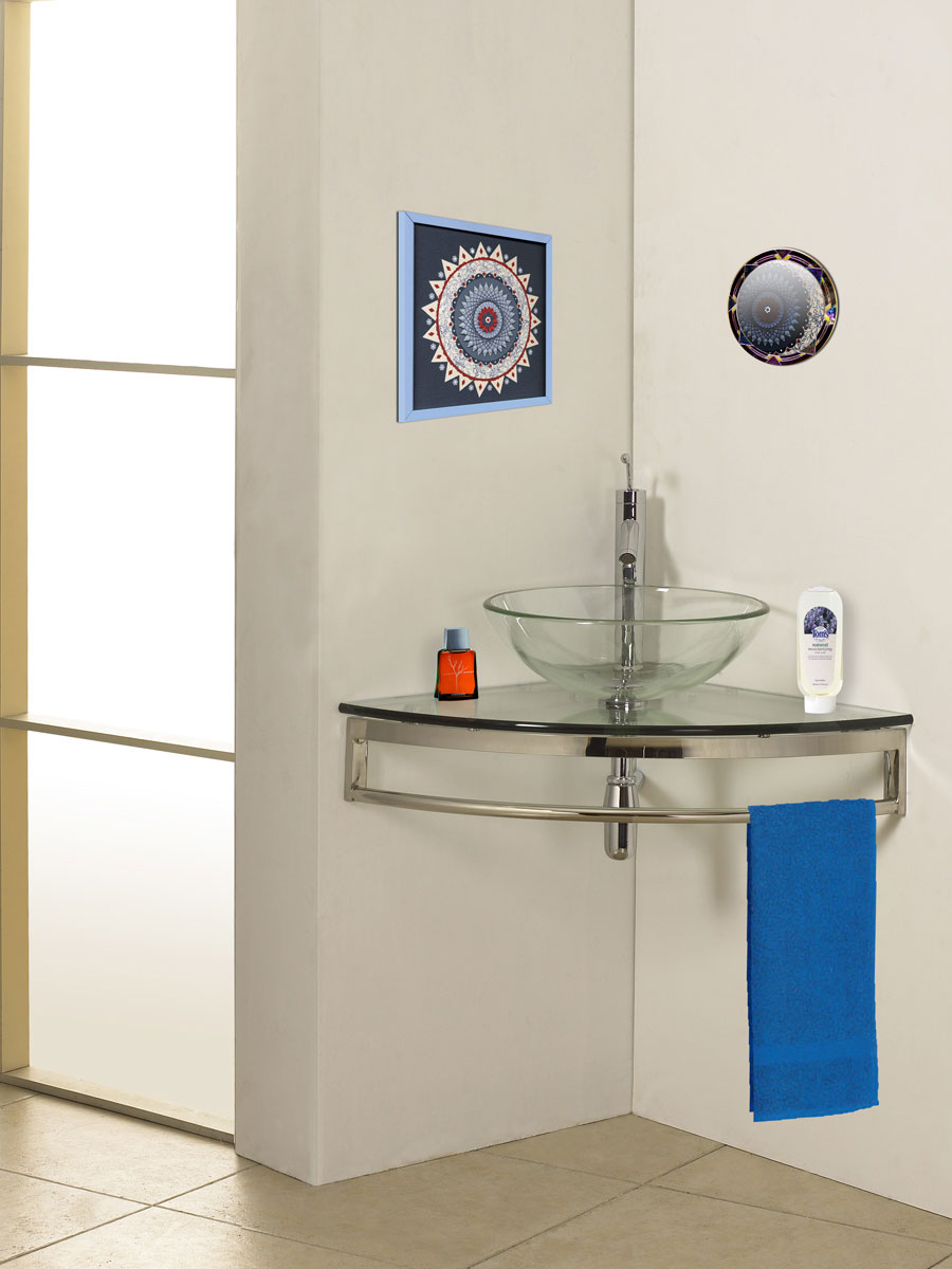Glass Vessel Corner Fabulous Glass Vessel Sink For Corner Vanity Idea Feat Creative Bathroom Towel Rack Design Bathroom  Turning Stylish With Vessel Sink Vanity In Your Bathroom 