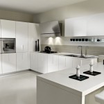 Modern White With Fabulous Modern White Kitchen Design With Contemporary Kitchen Cabinets Furnished With Double Basin Sink Completed With Black Range And Silver Ovens Kitchen 15 Contemporary Kitchen Cabinets For Tiny Kitchen Sets